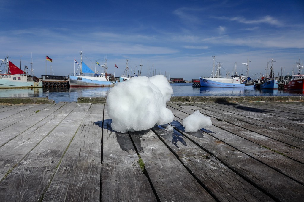 Ice on the docks